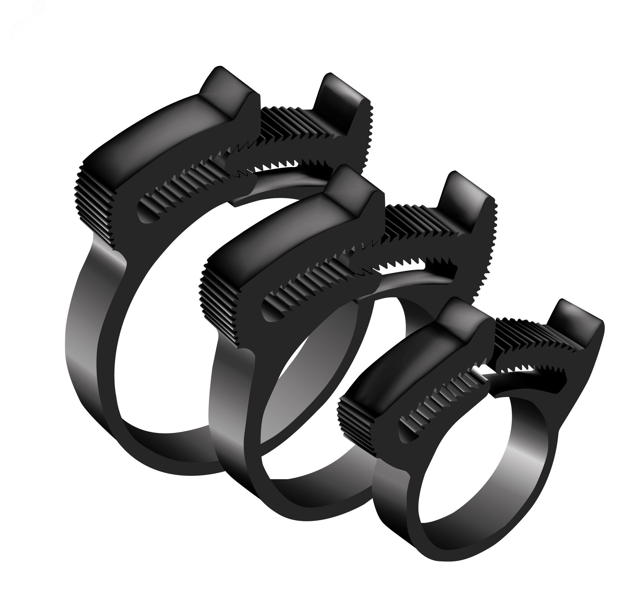 Хомут силовой пластиковый для соед. элем. кругл. формы (Клип-Трек, Clip-Track) 83-78 мм (ПА66) 250 шт