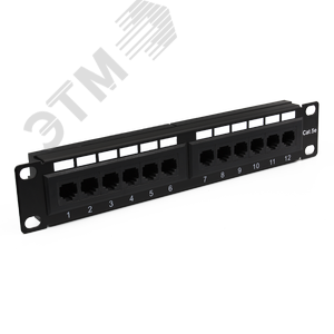 Патч-панель 10'. 12 портов RJ-45. UTP. 5e