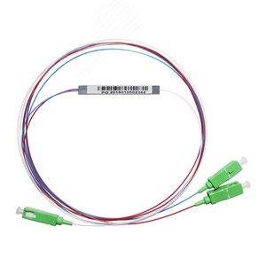 Сплиттер оптический PLС сплиттер 1х2. 0.9 мм гильза. SC/APC (1 уп. - 2шт.)