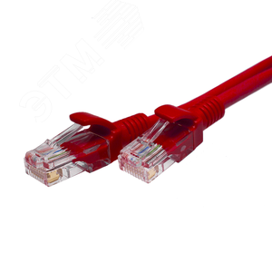 Патч-кордUTP 5e 4x2 26AWG (7x0.16mm) Cu LSZH красный 1м