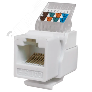 Keystone Jack 8P8C (RJ-45), UTP, Cat.5e. заделка без инструмента, белый