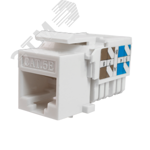 Keystone Jack 8P8C (RJ-45), UTP, Cat.5e. инструментальная заделка, белый