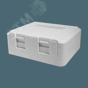 Корпус розетки для двух вставок типа Keystone Jack, белая