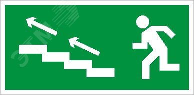 Пиктограмма ПЭУ 007 По лестнице вверх налево (210х105)
