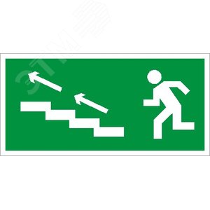 Пиктограмма ПЭУ 007 По лестнице вверх налево (210х105)