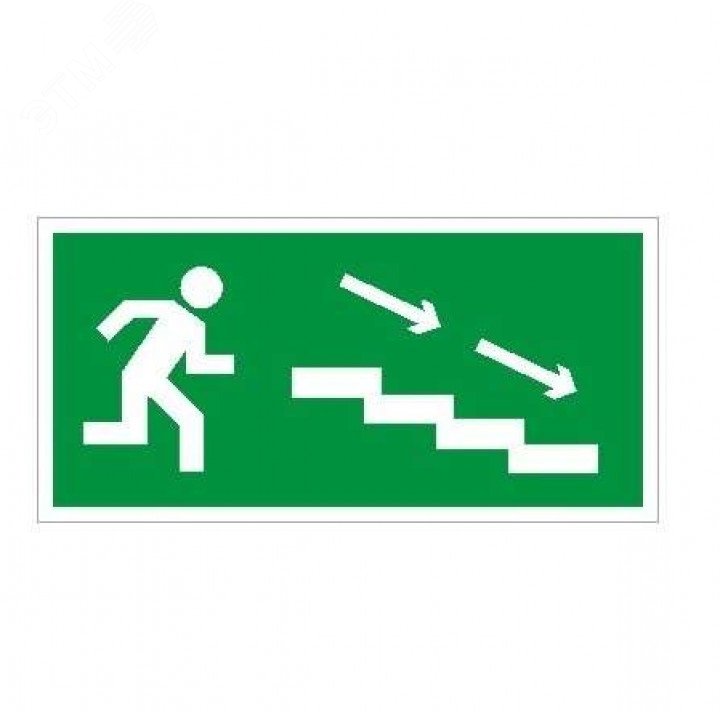 Пиктограмма ПЭУ 004 По лестнице вниз направо (250х115) SIRAH