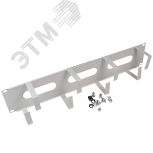 Кабельный органайзер 19' 2U. 5 колец. метал. цвет серый (RAL 7035)