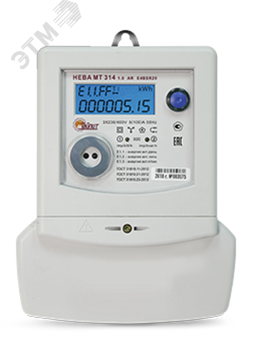 Счётчик электроэнергии трехфазный НЕВА МТ 314 1.0 AR E4BSR29 77  регион 3Т