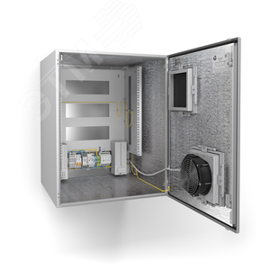 Термошкаф с обогревом и активной вентиляцией длa 19-дюймового оборудования (12U), IP55, -60град. до +50град.С, 600x760x600 мм