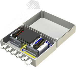 Узел коммутационный 5хRJ45, АС 220В, 50 Гц IP66, 250х205х100 мм