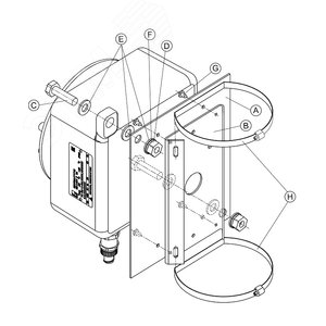 Кронштейн для крепления на опору коробок монтажных КМ и блоков питания БПУ
