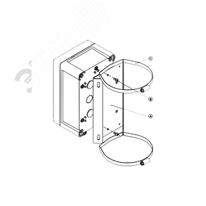 Кронштейн для крепления видеокамер ТВК, термокожухов ТГБ, коробок КМ и БП БПУ