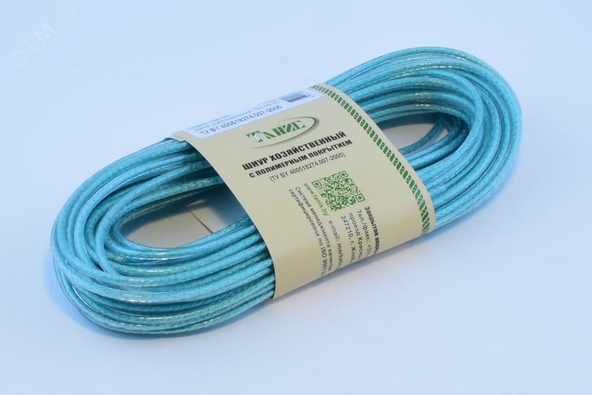 Шнур хозяйственный с полимерным покрытием ШХЦ-6.0 зеленый (20м)
