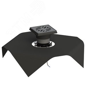 трап вертикальный дворовый регулируемый тп-616.1.160в-э с выходным диаметром 160 мм, с прижимным фланцем, чугунной решеткой и подрамником, с битумно-п