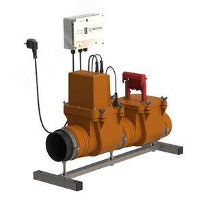 Клапан обратный с электроприводом 110 мм для наружной канализации с заслонкой из нержавеющей стали ТП-85.100-КЗЭ