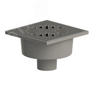 Трап вертикальный ТП-102.50 для внутренней канализации 50 мм, с решеткой из нержавеющей стали 15х15 см и механическим затвором