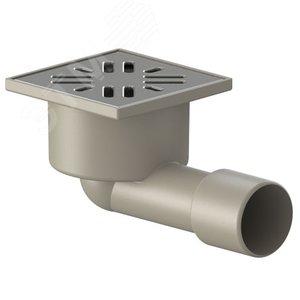 Трап горизонтальный ТП-101.50 для внутренней канализации 50 мм, с решеткой из нержавеющей стали 10х10 см