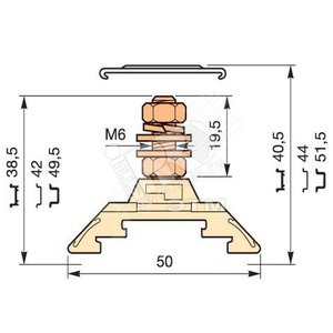 Клемма 1 шпилька HD35/16.F6.19.1