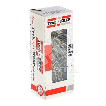 Шуруп универсальный 3х40 потайная головка, остроконечный, желтопассивированный (200шт) - коробка