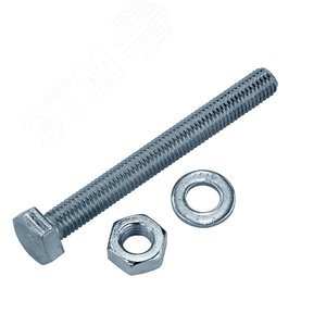 Болт DIN933 с шестигранной головкой оцинк. М10х140 + гайка + шайба (2 шт)