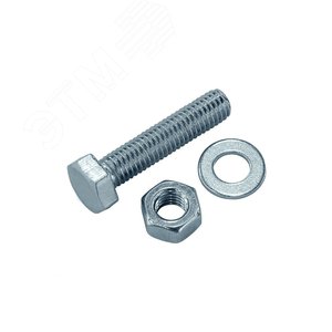 Болт DIN933 с шестигранной головкой оцинк. М12х50 + гайка + шайба (2 шт)