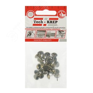Гвозди декоративные Сфера 11 мм, 1,3х16 мм, Антик (30шт) - пакет Tech-Krep