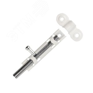 Задвижка накладная ЗТ 82х14,5 круглый ригель (D8мм, L104мм) бел. (1 шт) - пакет Tech-Krep