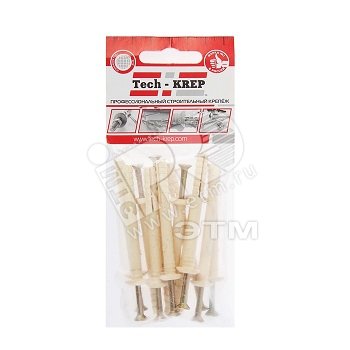 Дюбель-гвоздь 6х60 цилиндрический бортик, нейлон (12шт)