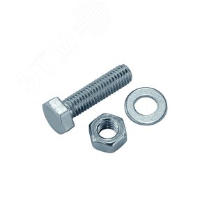 Болт DIN933 с шестигранной головкой оцинк. М12х30 + гайка + шайба (2 шт)