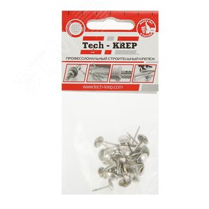 Гвозди декоративные Сфера 11 мм, 1,3х16 мм, Никель (30шт) - пакет Tech-Krep