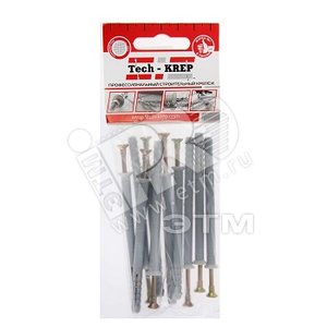 Дюбель-гвоздь 6х80 потайной бортик, полипропилен (10шт)