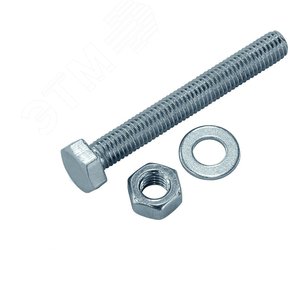 Болт DIN933 8.8 с шестигранной головкой оцинк. М8х90 + гайка + шайба (2 шт)