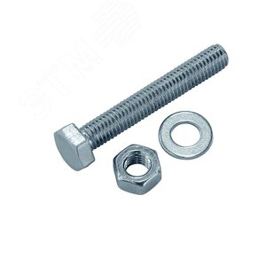 Болт DIN933 с шестигранной головкой оцинк. М8х80 + гайка + шайба (2 шт)