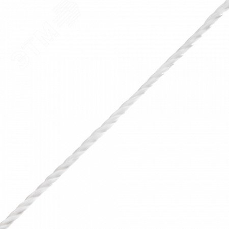 Шнур витой трехпрядный ПП 3 мм. белый. 10 м