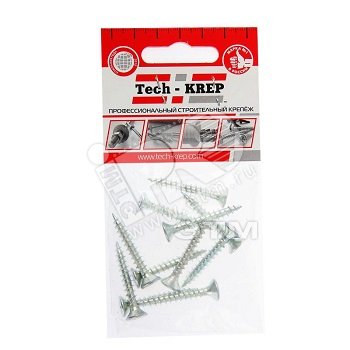 Шуруп универсальный 4,5х45 потайная головка, остроконечный, оцинкованный (10шт) - пакет