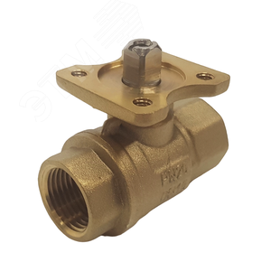 Кран шаровый двухходовой латунный под привод DN15, G1/2, КVS 4,0