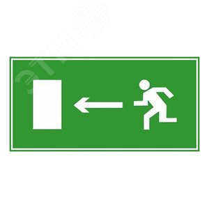 Эвакуационный знак ЭП03 Налево'' 140x280 мм