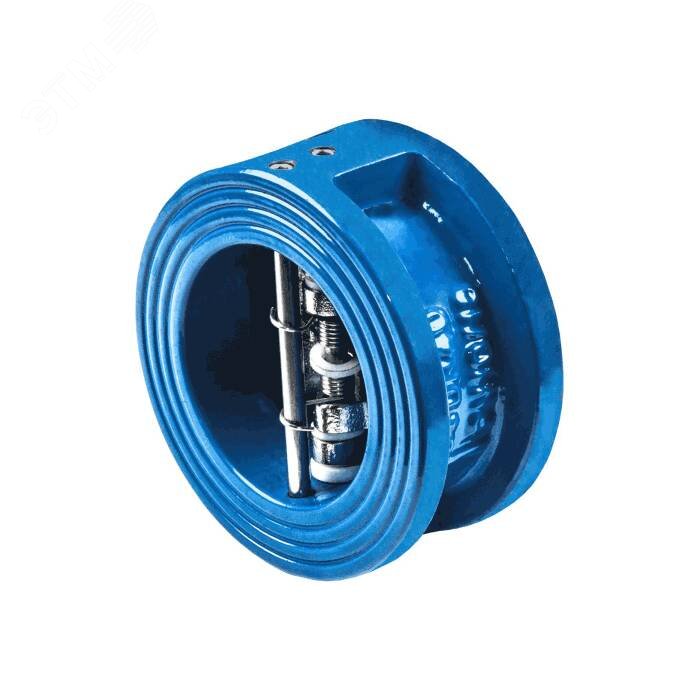 Клапан обратный чугунный двухстворчатый Ду 125 Ру16 межфланцевый, створки ковкий чугун