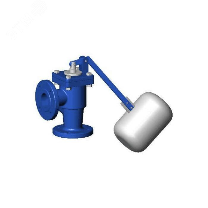Клапан поплавковый рычажный угловой чугунный Ду 200 Ру10 фланцевый поплавок-нерж. ст в/к