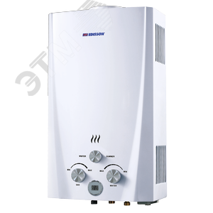 Водонагреватель газовый Edisson Flame F 20 D 10 л/мин с электророзжигом, душ.насадка