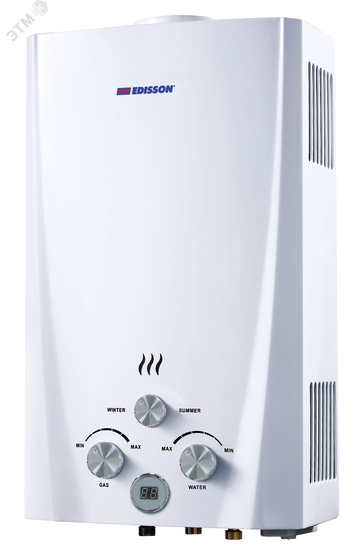 Водонагреватель газовый Edisson Flame F 20 D 10 л/мин с электророзжигом, душ.насадка