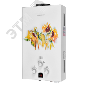 Водонагреватель газовый Edisson ECO GD E 20 GD Подсолнухи 10 л/мин с электророзжигом