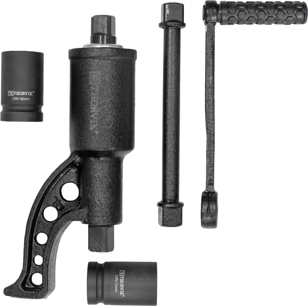 LSW2 Гайковерт ручной механический 1"DR, 3800 Нм и головки торцевые 1"DR 32 мм, 33 мм