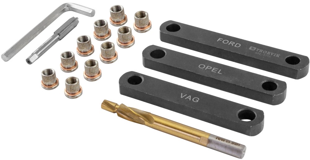 BTRK Набор инструментов для восстановления резьбы скобы тормозного суппорта, 16 предметов