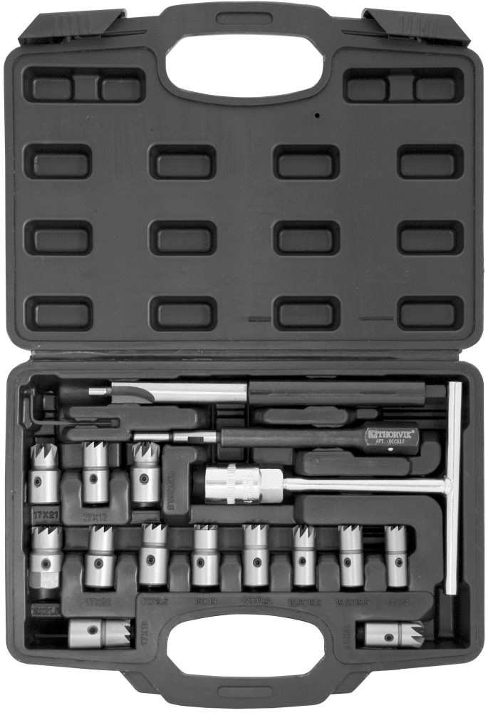 DICS17 Набор для восстановления посадочных отверстий дизельных форсунок, 17 предметов