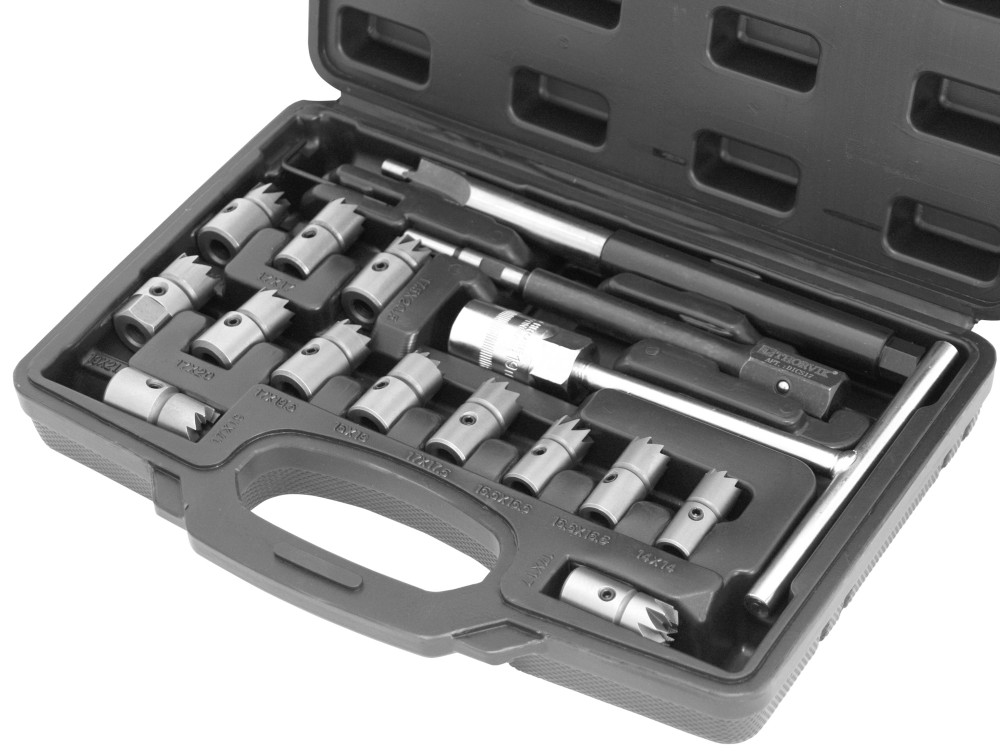 DICS17 Набор для восстановления посадочных отверстий дизельных форсунок, 17 предметов