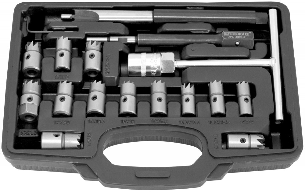 DICS17 Набор для восстановления посадочных отверстий дизельных форсунок, 17 предметов