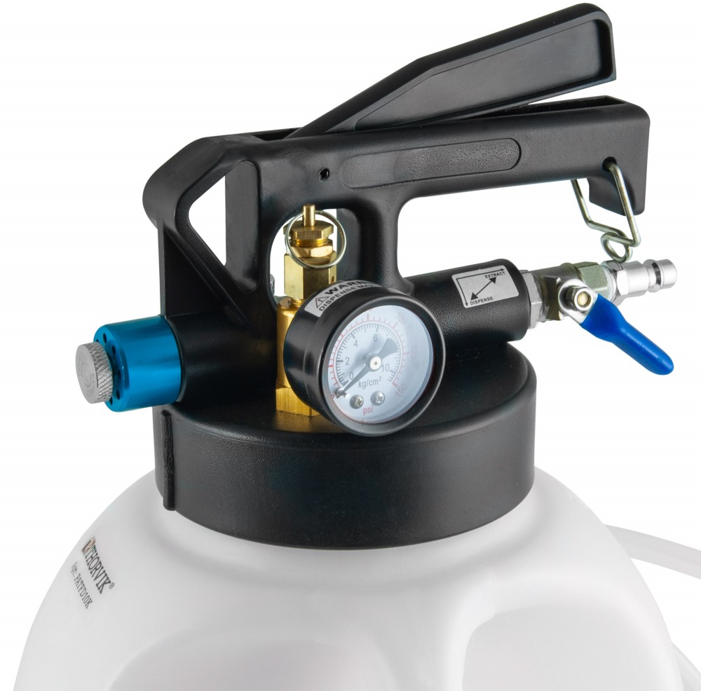 PATFD10K Приспособление с пневматическим приводом для замены трансмиссионных жидкостей в наборе с переходниками, 10 литров