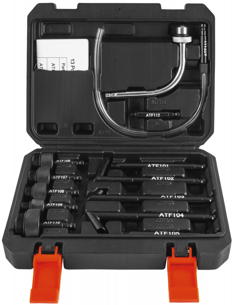 PATFD10K Приспособление с пневматическим приводом для замены трансмиссионных жидкостей в наборе с переходниками, 10 литров