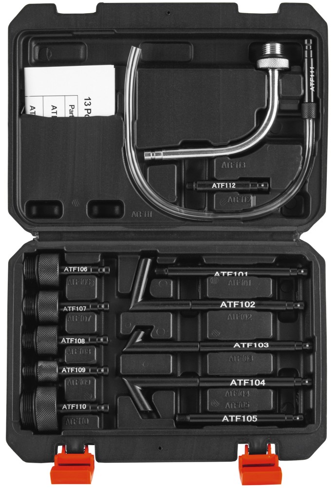 PATFD10K Приспособление с пневматическим приводом для замены трансмиссионных жидкостей в наборе с переходниками, 10 литров